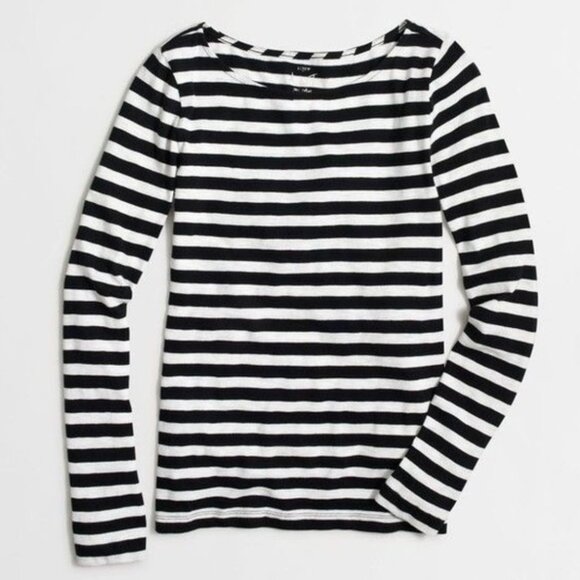 J Crew Artist Tee Black and White Stripe size XS - Picture 1 of 5